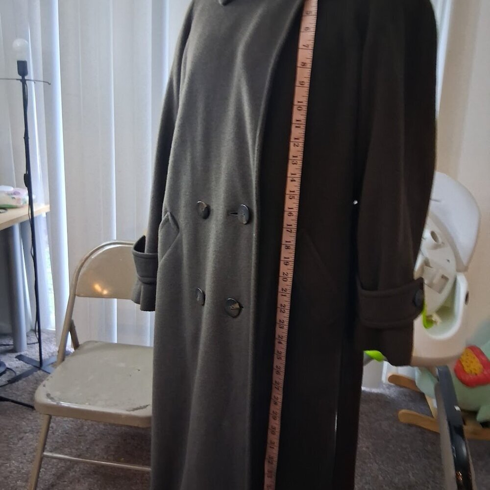 Vintage Style Choc Brown Double Breasted Maxi Coat - Picture 6 of 8